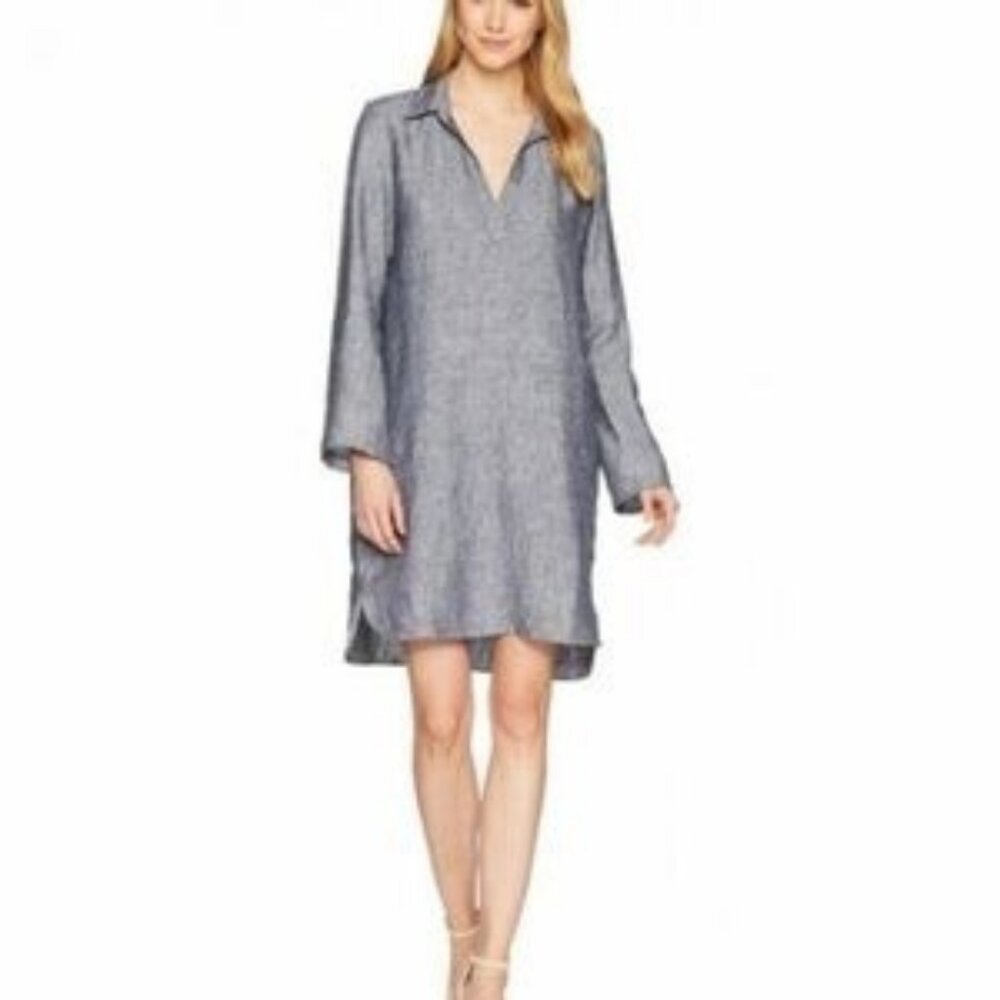 Elliot Lauren Shirt Tunic Dress 100% Linen Summer Minimalist Chic - Medium